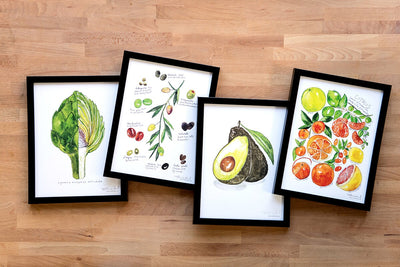 Explore the Variety of Food Watercolor Art Prints in the Series, Illustrated Feast