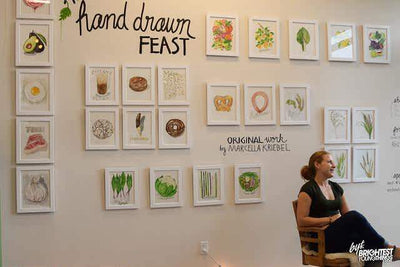 A Hand Drawn Feast Solo Exhibition Featuring works from Art Everyday: 365 Days of Food