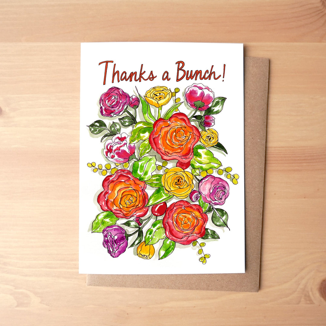 Thanks a Bunch Watercolor Greeting Card + Envelope