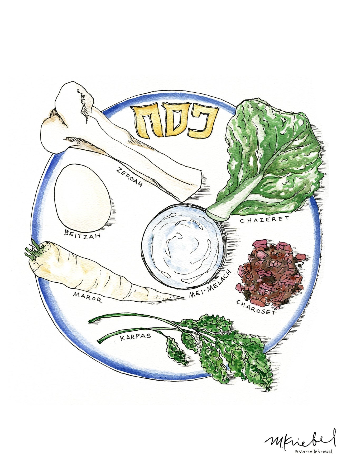 Passover Seder Plate Art